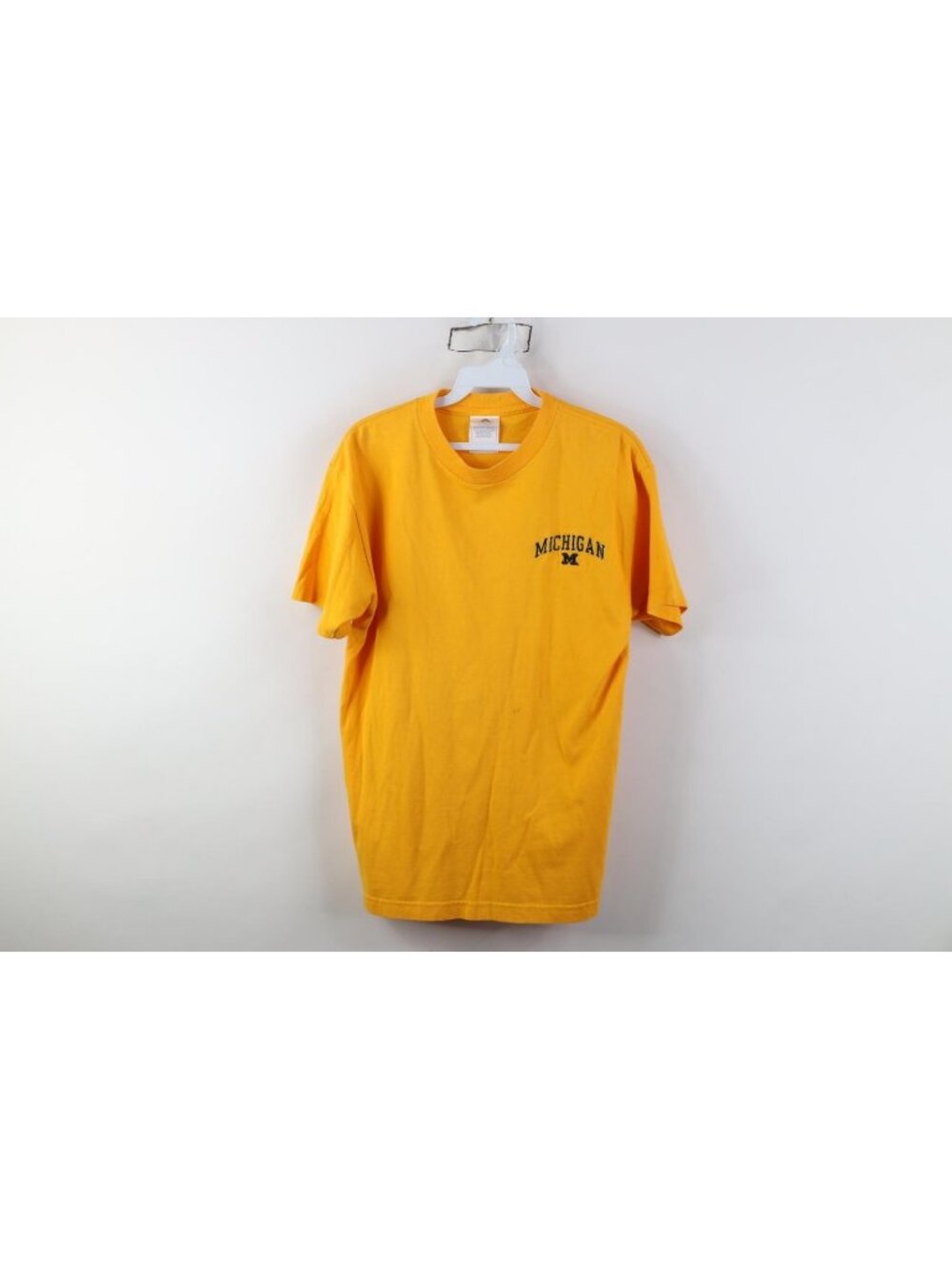 Vintage 90s Y2K Mens Medium Spell Out University of Michigan Football T-Shirt